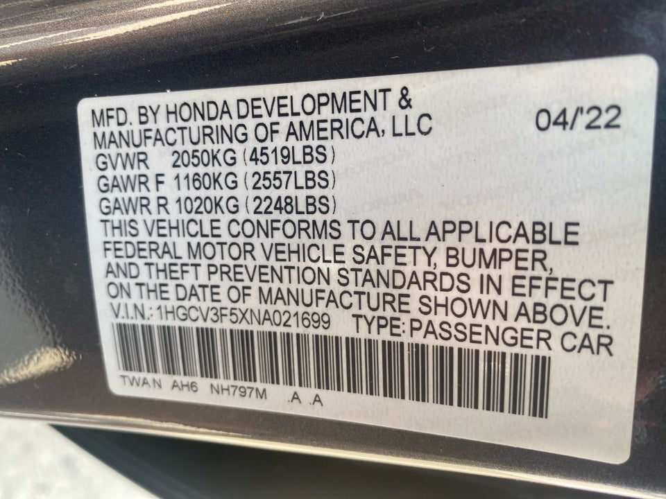 2022 Honda Accord Hybrid EX-L