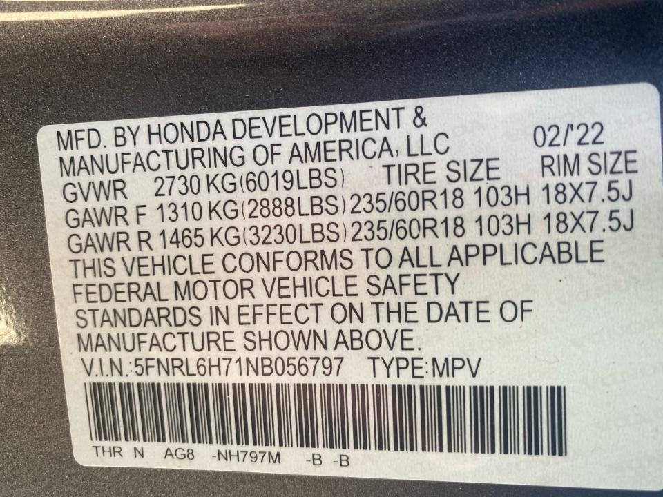 2022 Honda Odyssey EX-L