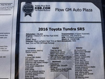 2016 Toyota Tundra SR5