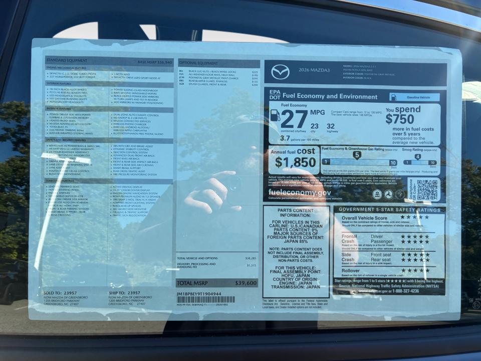 2026 Mazda Mazda3 Sedan 2.5 Turbo Premium Plus AWD