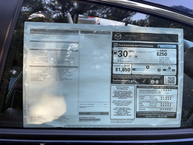 2026 Mazda Mazda3 Sedan 2.5 S Select Sport